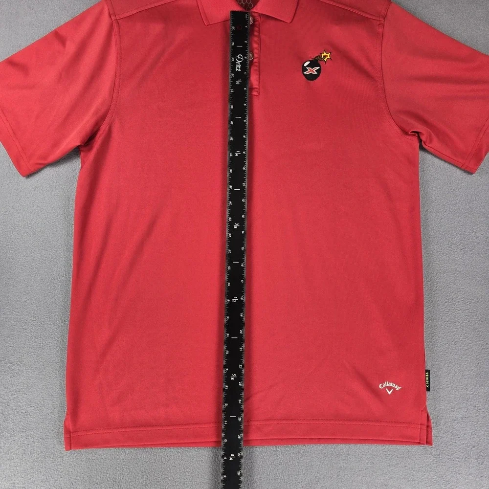 Callaway Golf‎ Shirt X Series Polo Red Mens Medium Stretch Performance Bomb - Picture 8 of 10